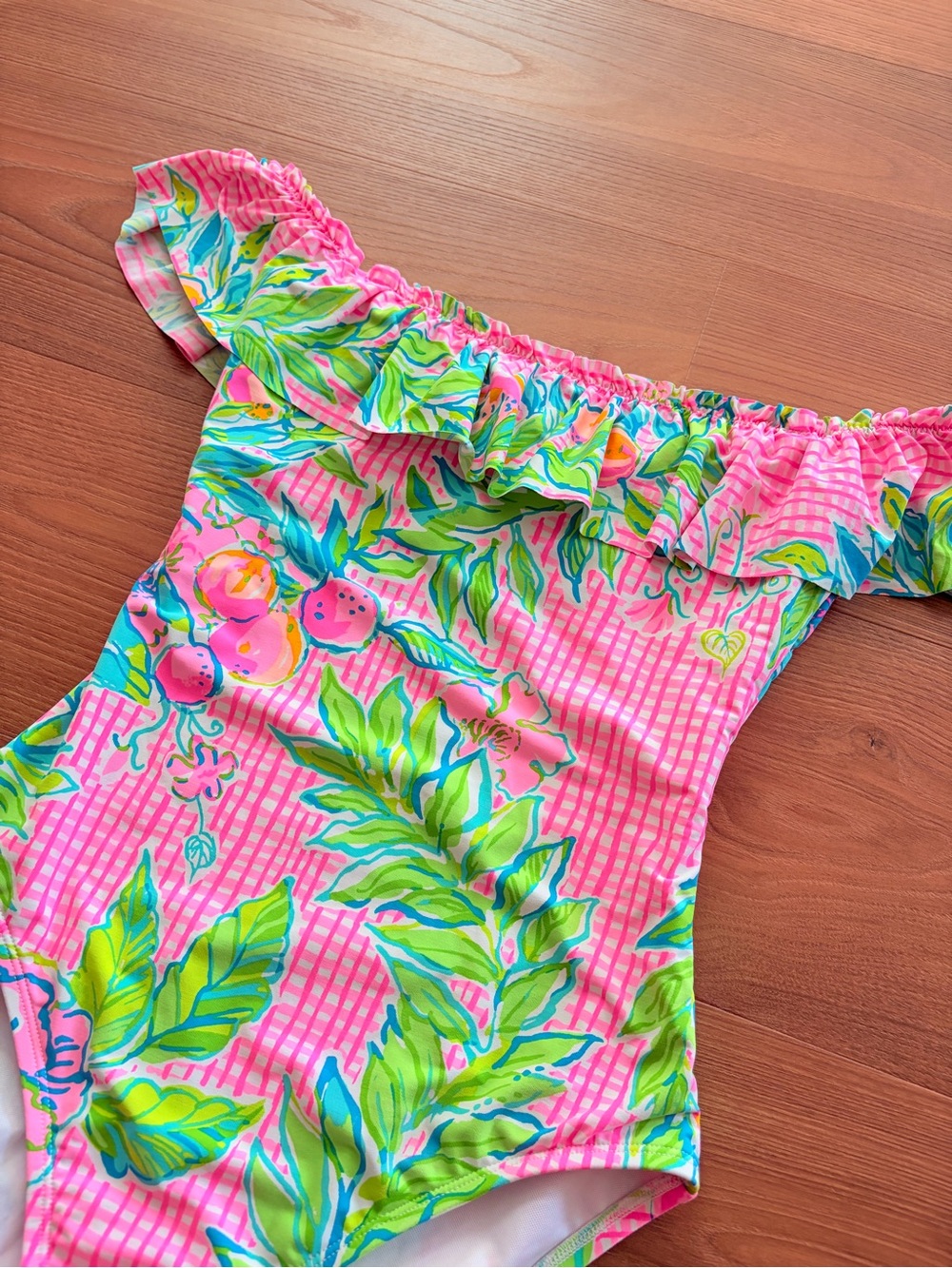 Lilly Pulitzer Womens Fiesta Dont Stop Beleaf One-Piece Swimsuit Size 4 - Picture 2 of 3